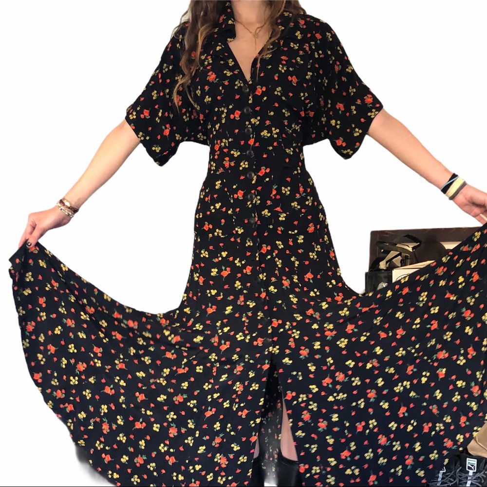 Vintage Karen Alexander Floral Dress, Size 10.